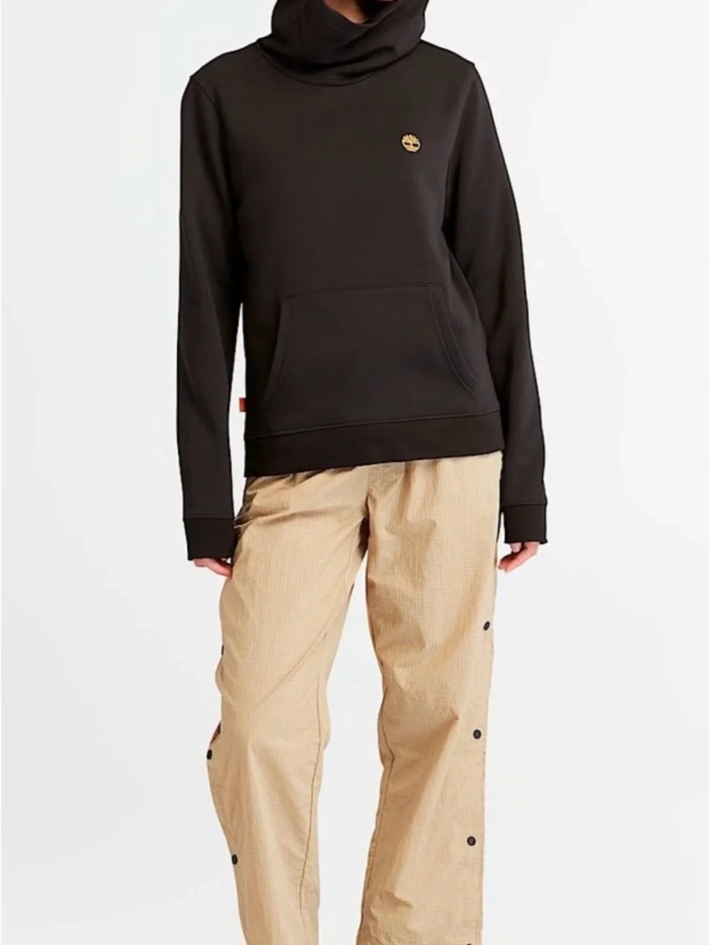 Timberland Black Pullover Hoodie with Gold Tree Logo